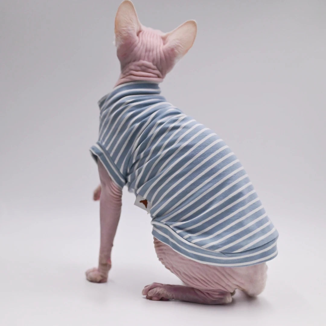 Chaleco de algodón suave para gatos sin pelo | Ropa elegante de verano para gatos