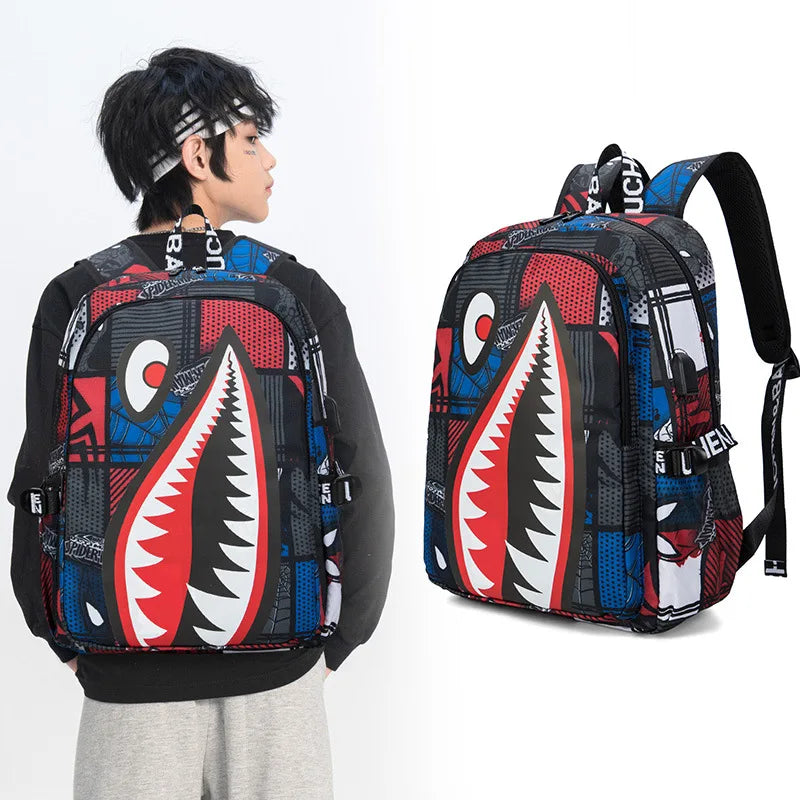 Stylish Shark Pack Backpack for Kids | Durable School Travel Bag