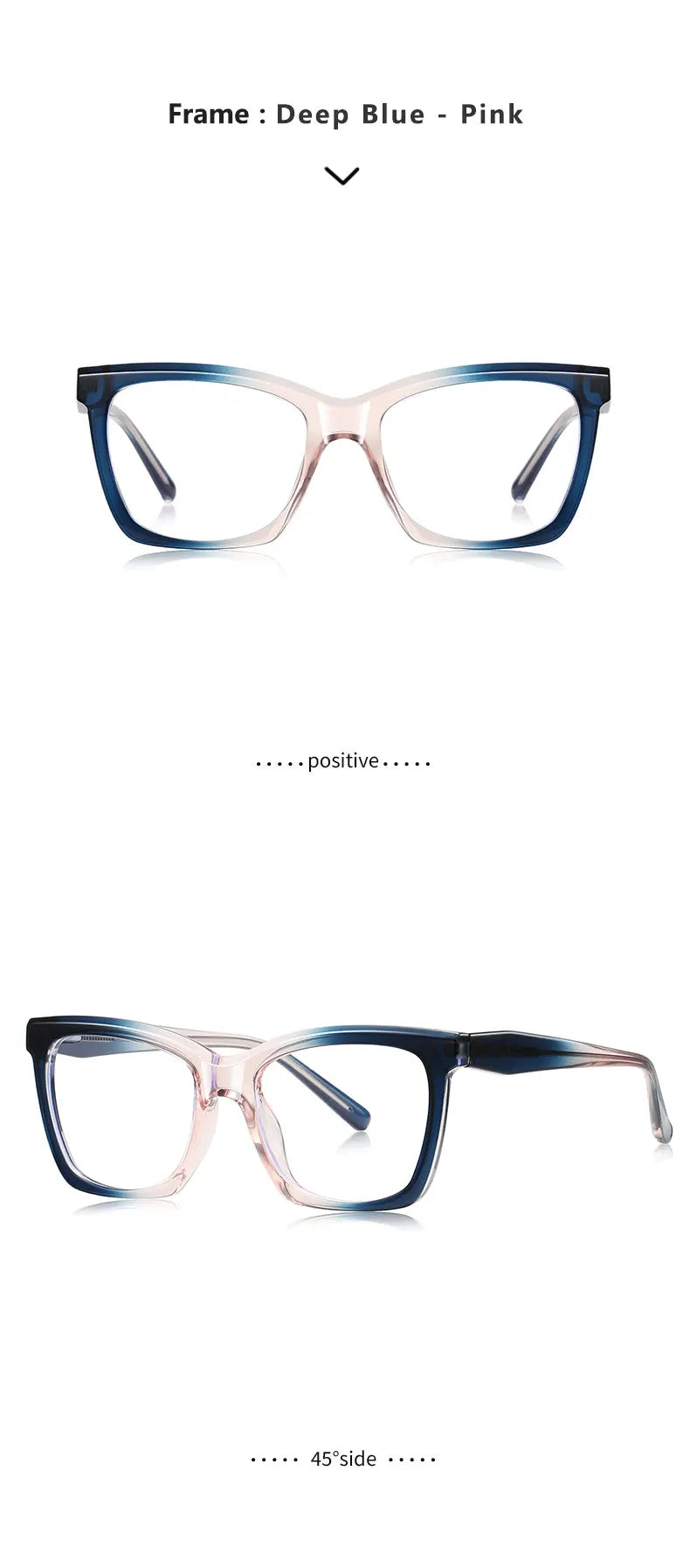 Stylish Large Frame Women's Anti-Blue Light Reading Glasses