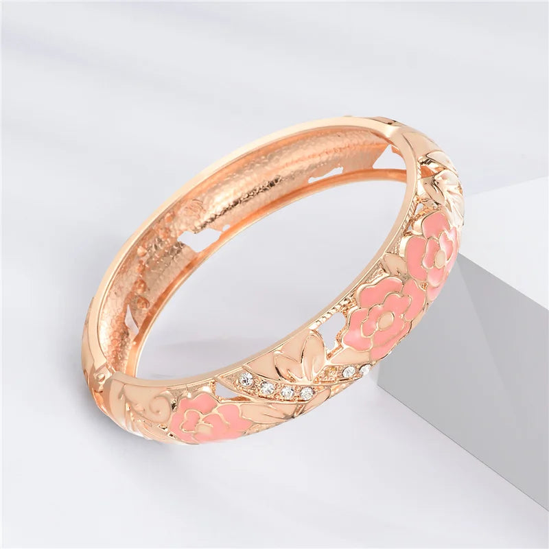 Stylish Cloisonne Double Bangle Set | Elegant Enamel Bracelets for Women