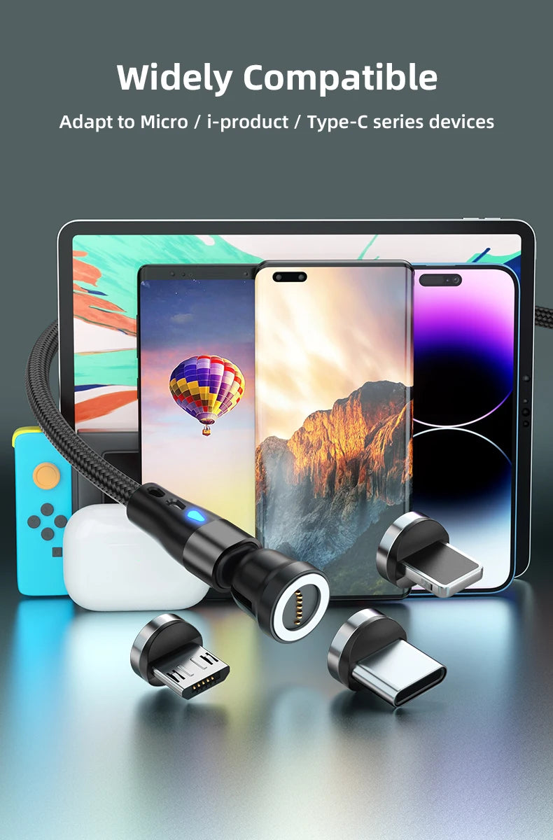 5A Magnetic Fast Charging Cable | 540° Rotating Design