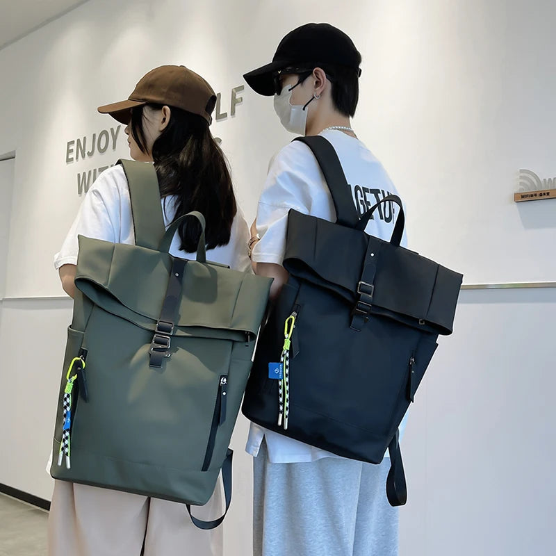 Women's Large Nylon Roll Top Backpack | Versatile Travel Companion