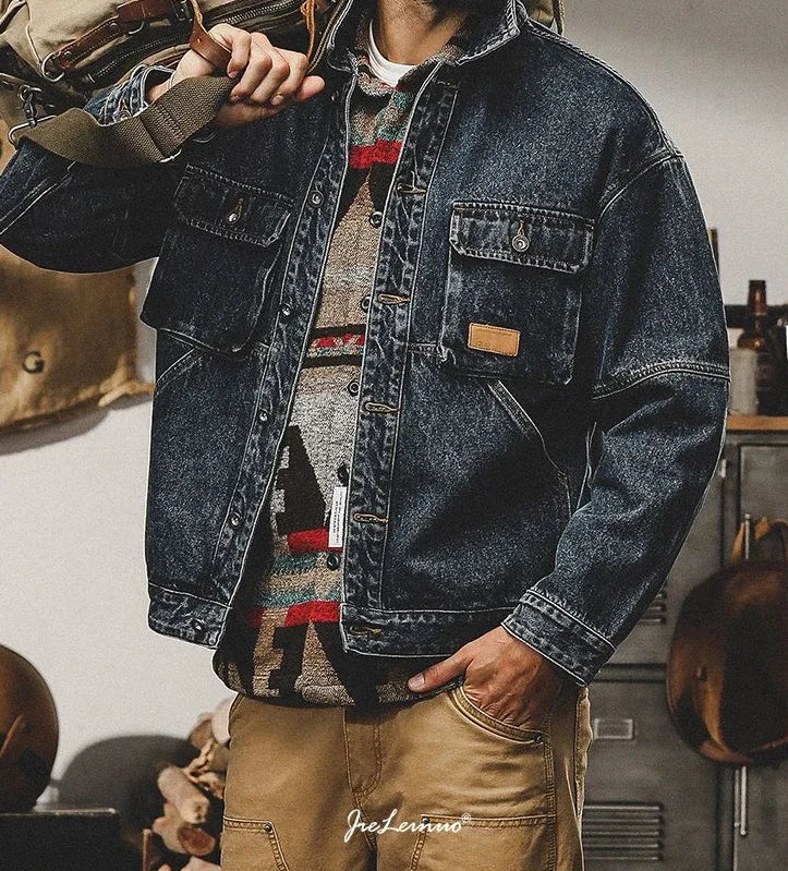Trendy Loose Cowboy Coat for Men | Casual Denim Jackets