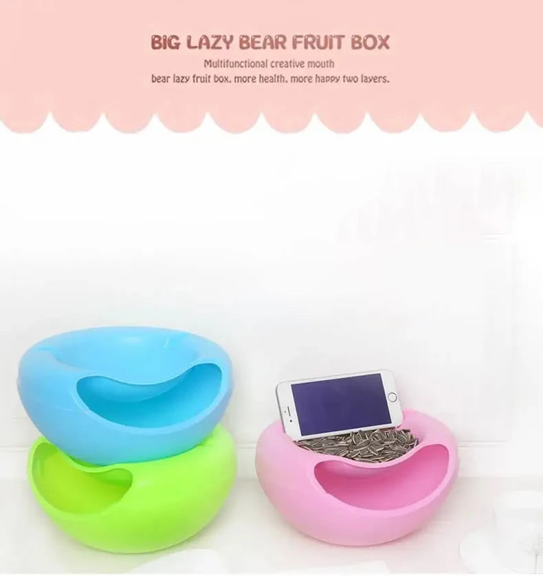 Multi-Use Double Layer Snack Bowl | Versatile Kitchen Storage Plate