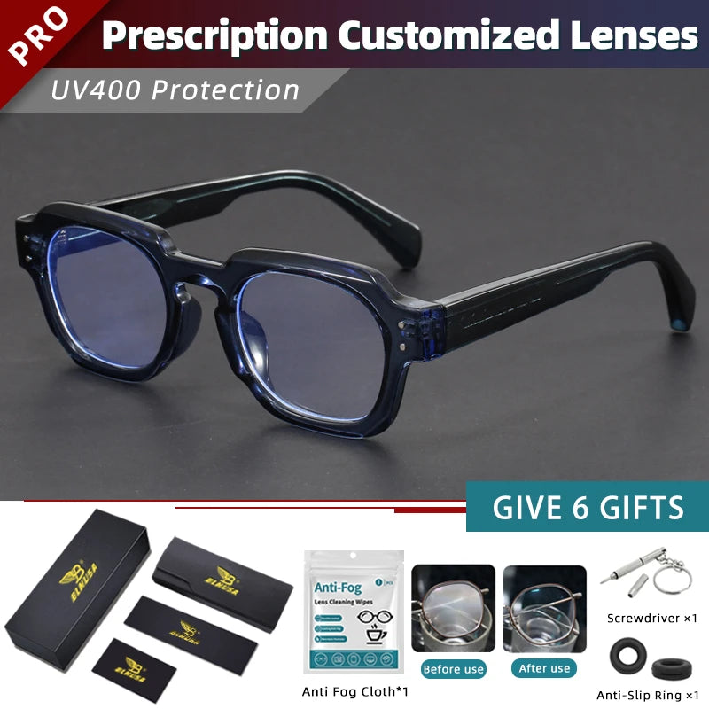 Men's Trendy Square Prescription Glasses | Photochromic UV Protection 2026