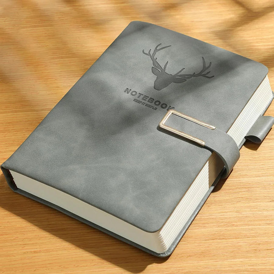 200 Pages A5 Leather Notebook | Personalized Soft Cover & Bookmark