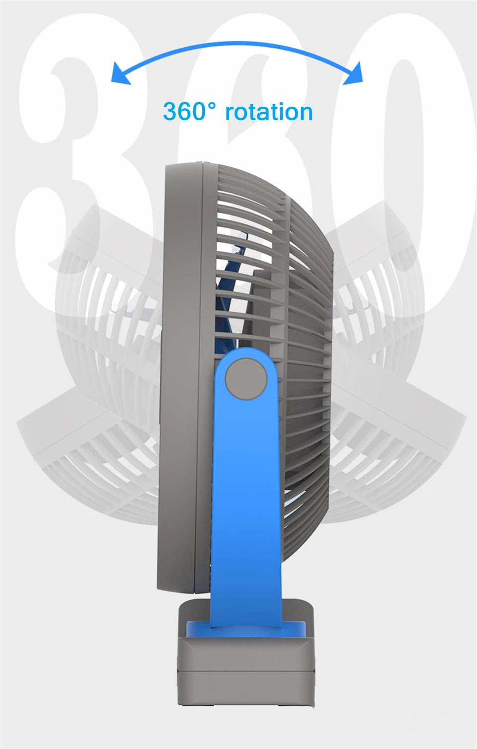 Portable USB Charging Wireless Electric Fan | 10000mAh Battery