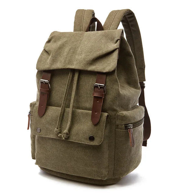 Vintage Canvas Laptop Backpack for School & Travel | Anti-Theft Design