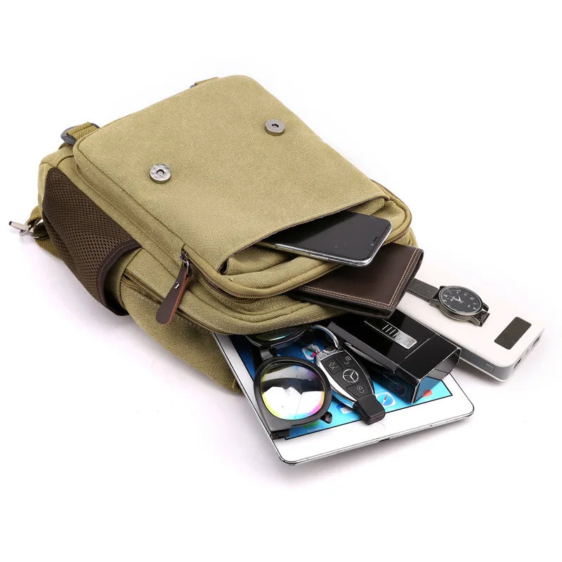 Multifunctional Canvas Chest Bag | Sleek Travel Companion
