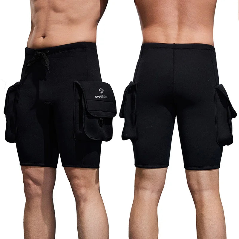 Men's 3mm Neoprene Wetsuit Shorts for Water Sports & Diving
