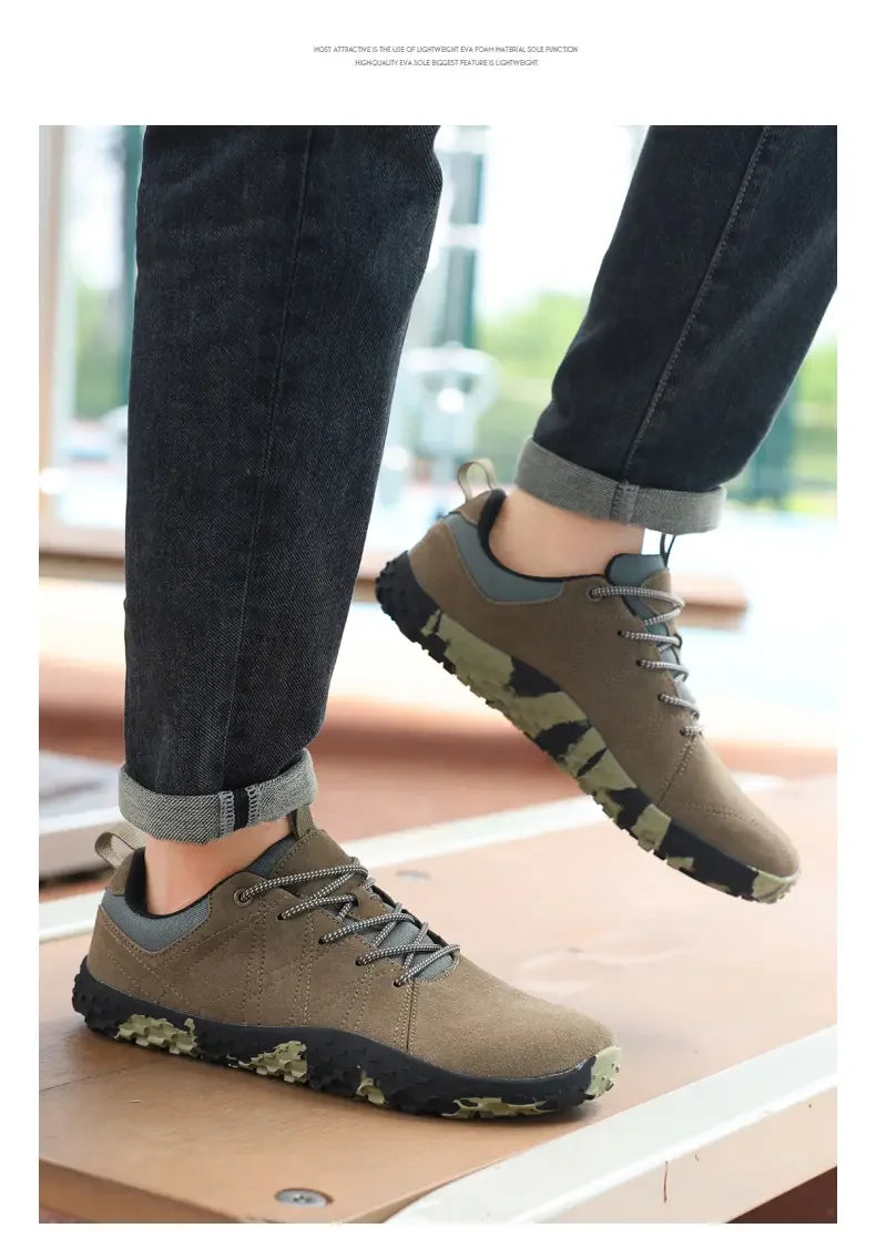 High Quality Leather Sports Shoes for Wide Feet | Anti-Slip Design