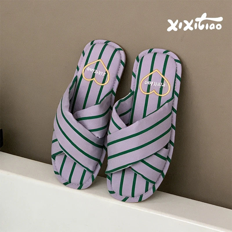Comfortable Women's Flat Silent Slippers | All-Season Indoor Slides