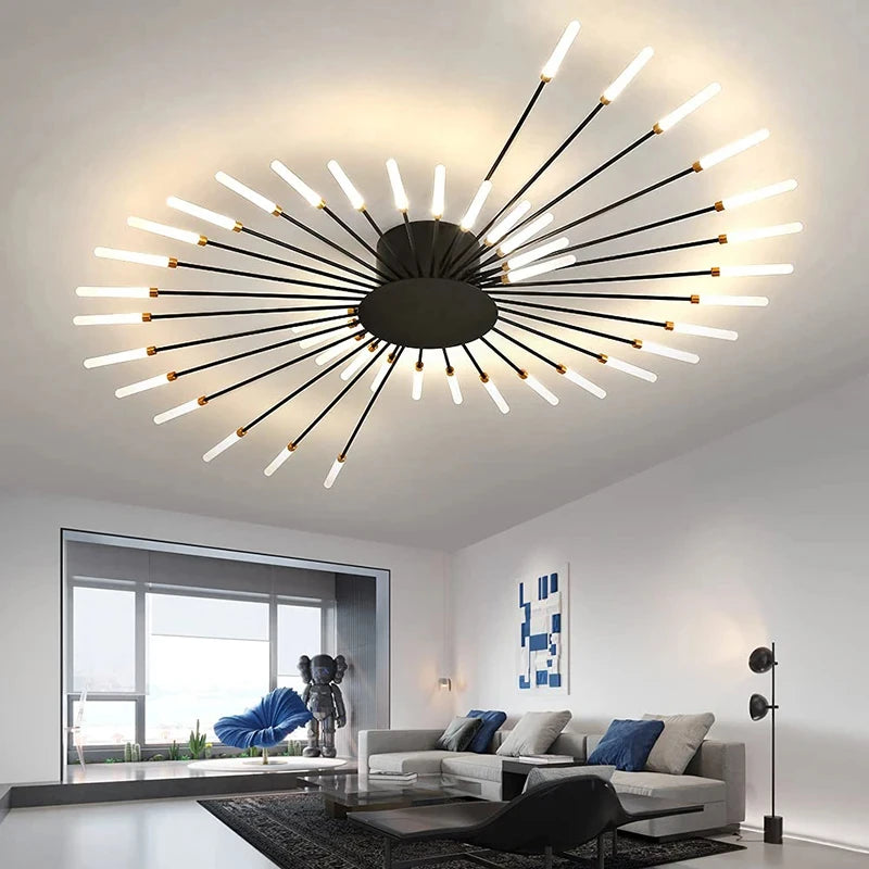 Modern LED Ceiling Lamp | Nordic Fireworks Design for Home Decor