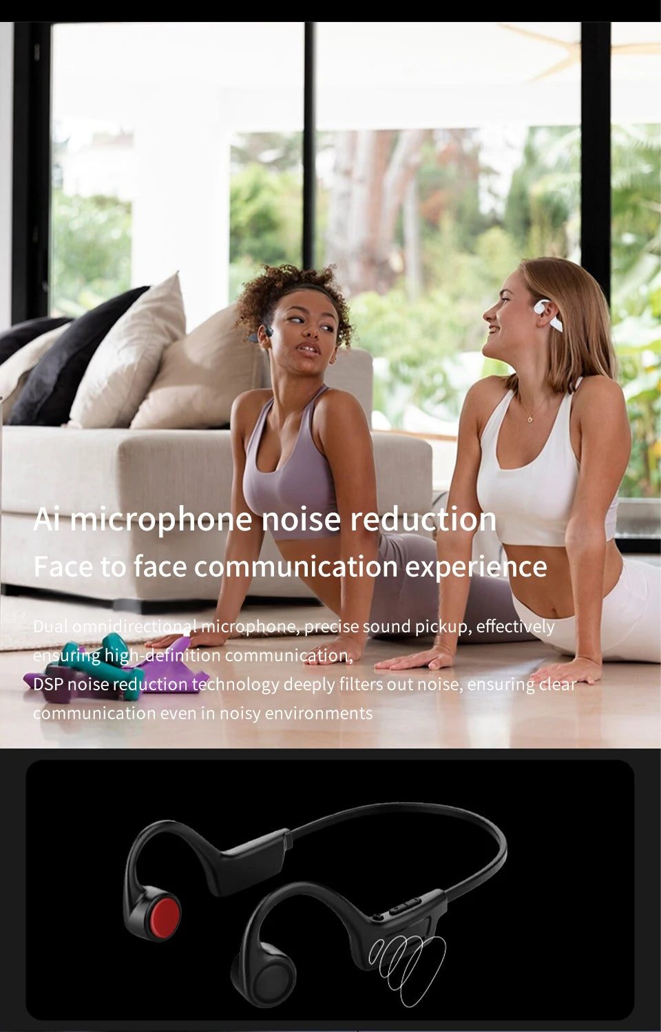 Wireless Bone Conduction Earphones | Waterproof Sports Headphones