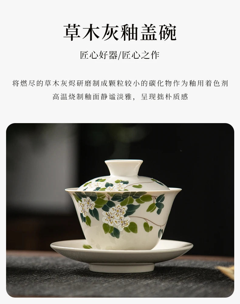 Elegante Gaiwan de Cerámica Gris | Juego de Té Kung Fu Perfecto