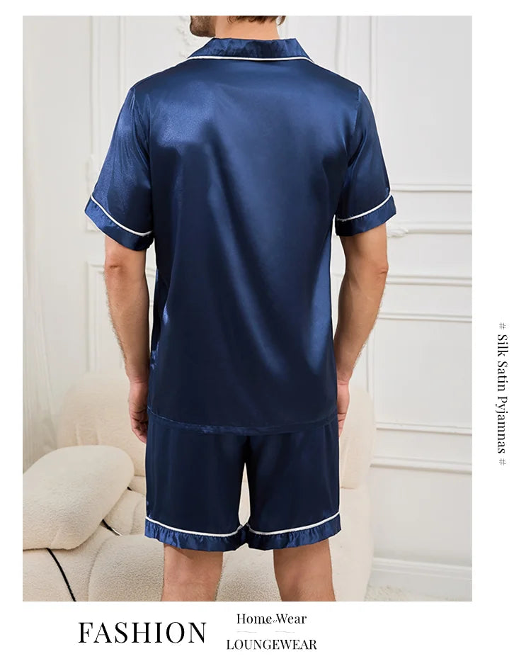 Men's Summer Pajamas Set | Comfortable Short Sleeve Sleepwear