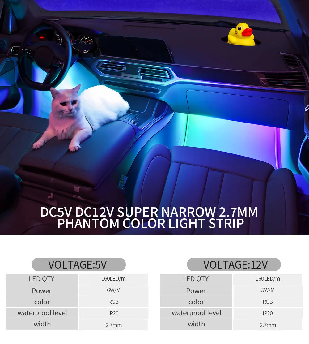 Ultra Narrow RGBIC LED Strip | Individually Addressable Light Strip