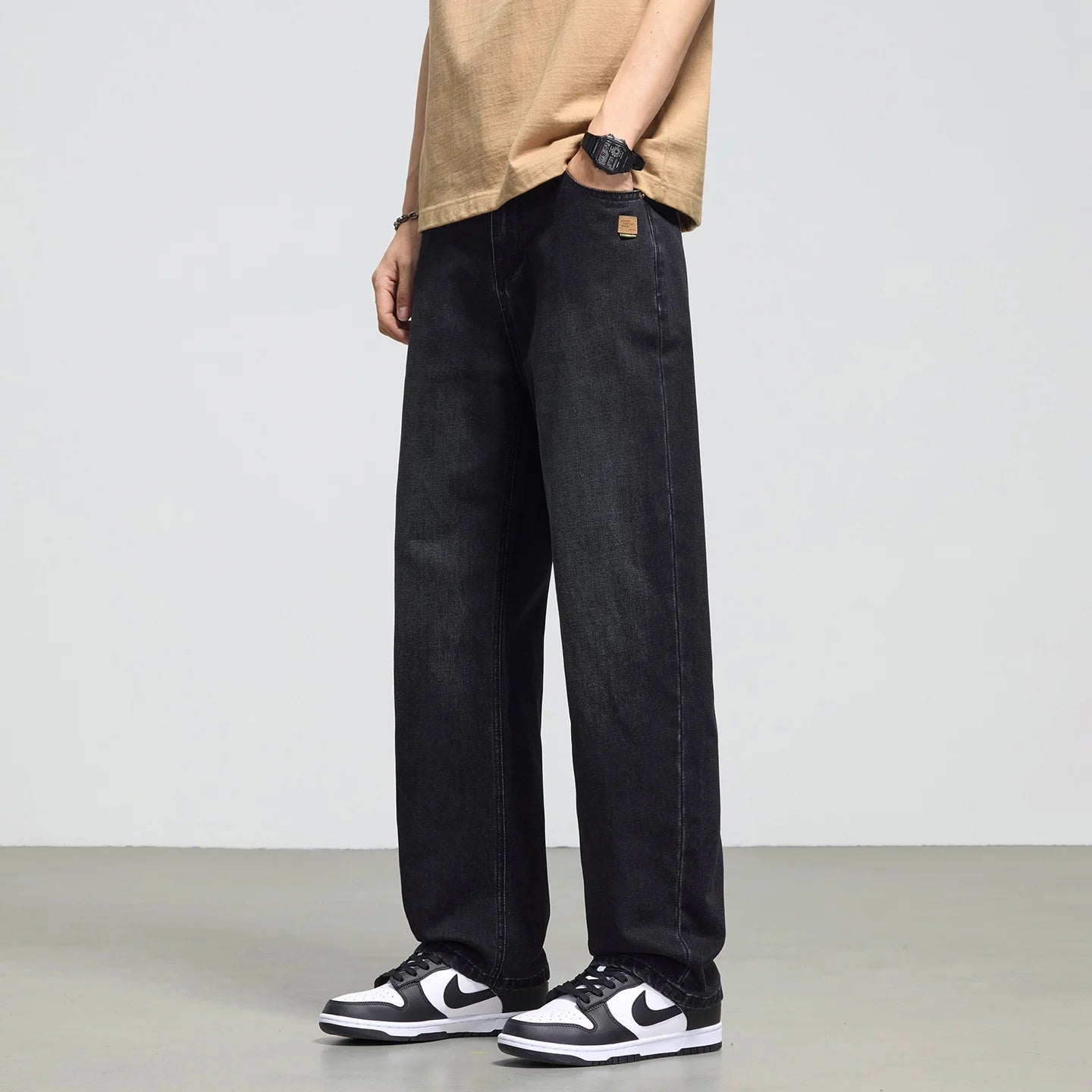 Men's Retro Straight Jeans | Casual Loose Wide Leg Denim Pants