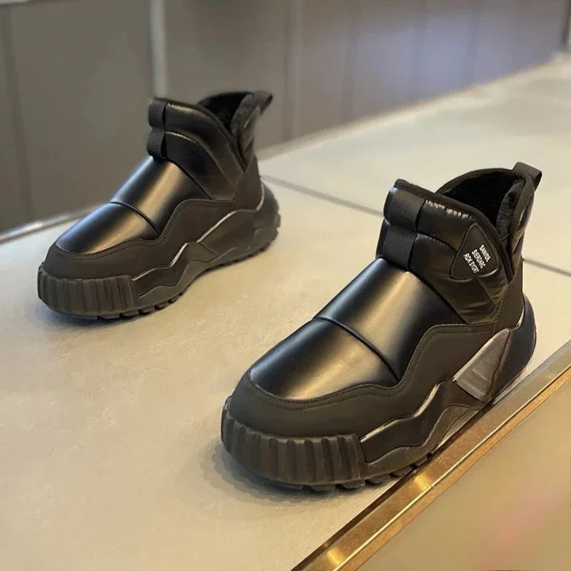 Men's Warm Plush Snow Boots | Thick Fleece Lined Winter Footwear