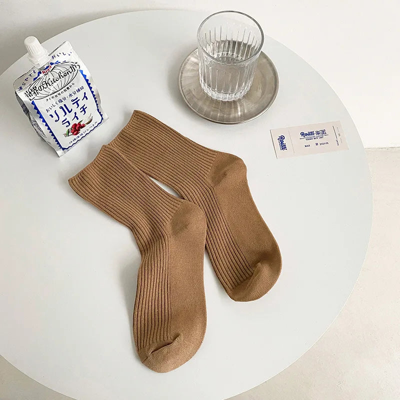 6 Pairs Women's Winter Cotton Socks | Cozy & Stylish Warmth