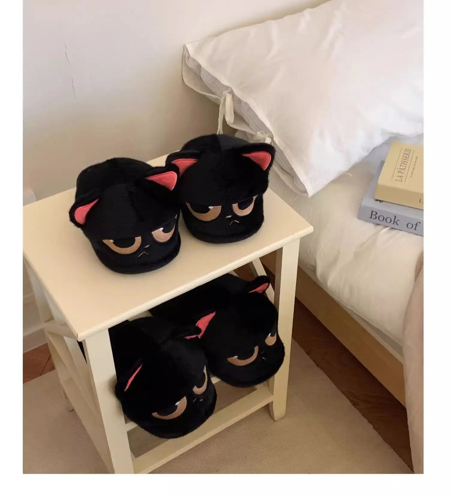 Unisex Cute Cartoon Cat Plush Slippers | Cozy Winter House Shoes