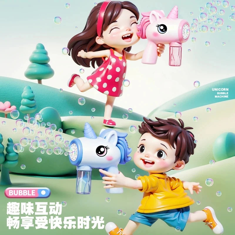 Unicorn Electric Bubble Gun | Automatic Soap Blower for Kids