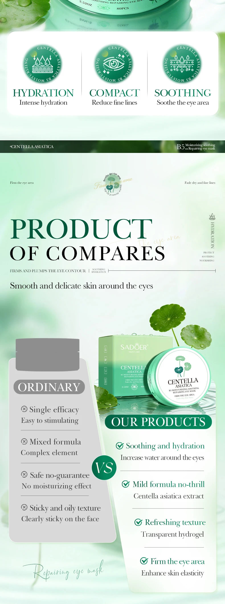 80pcs Collagen Eye Masks for Dark Circles & Wrinkles Relief