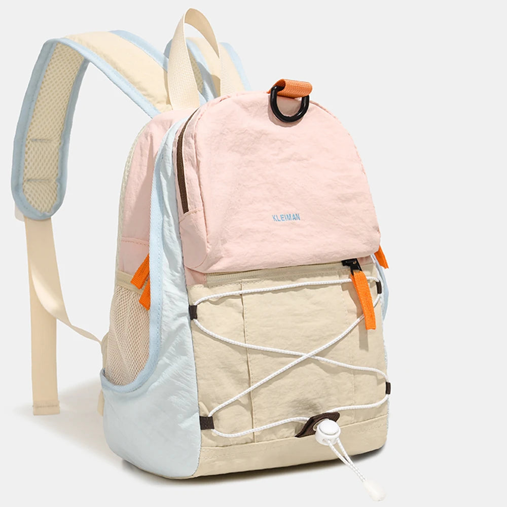 Color Block Mini Nylon Backpack | Lightweight Daypack for All Use