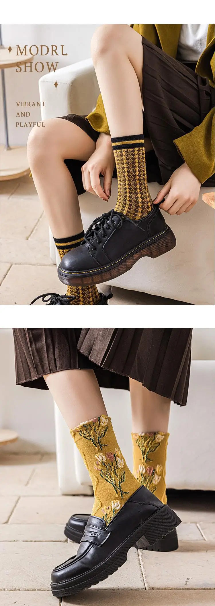 Cute Pink Flower Embroidery Socks for Women | Kawaii Retro Style