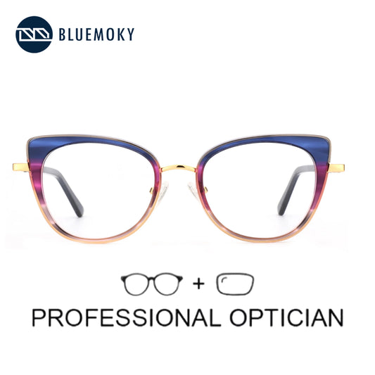 Stylish Acetate Prescription Glasses for Women - Cat Eye Design