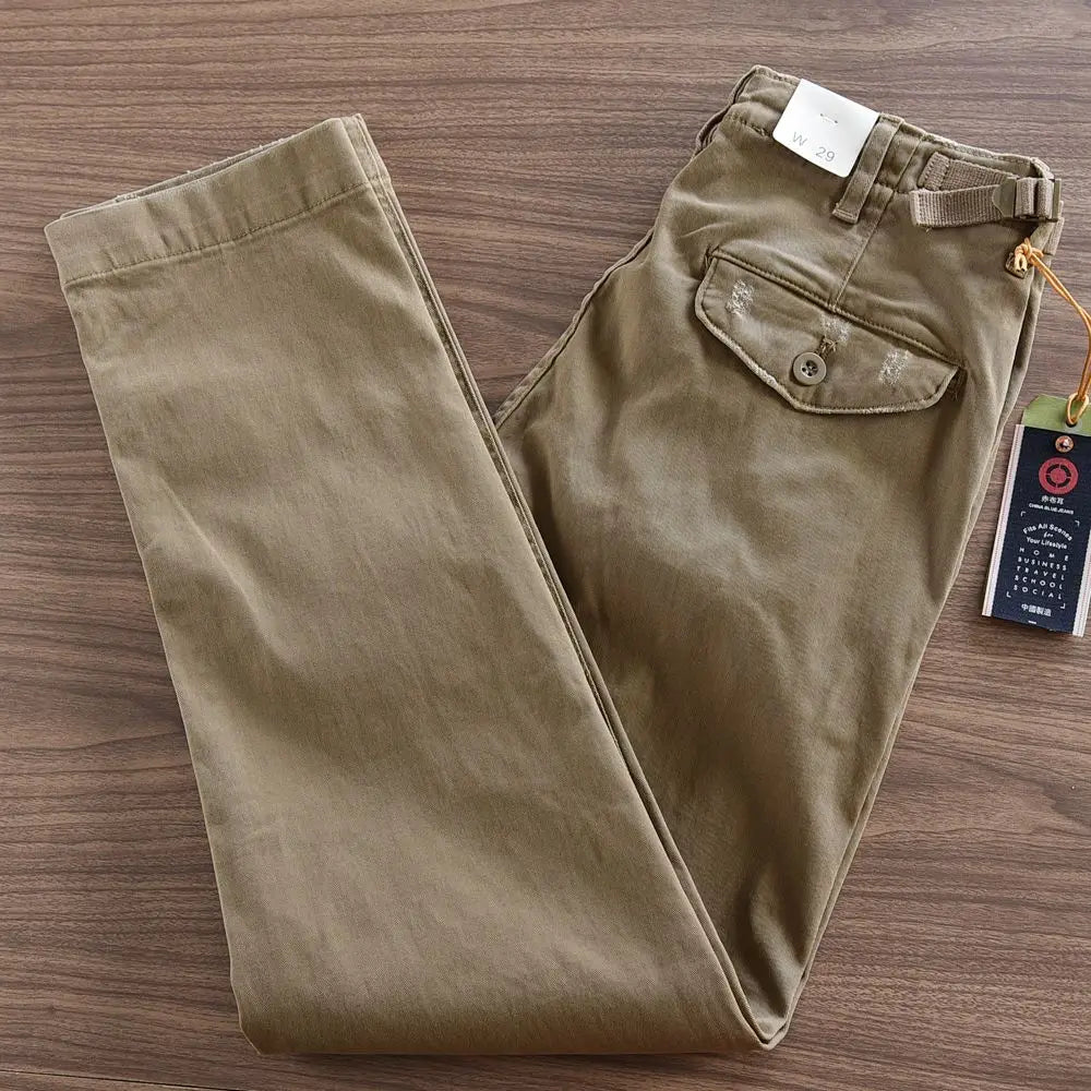 Slim-Fitting Men's Casual Cargo Pants | Pure Cotton Comfort
