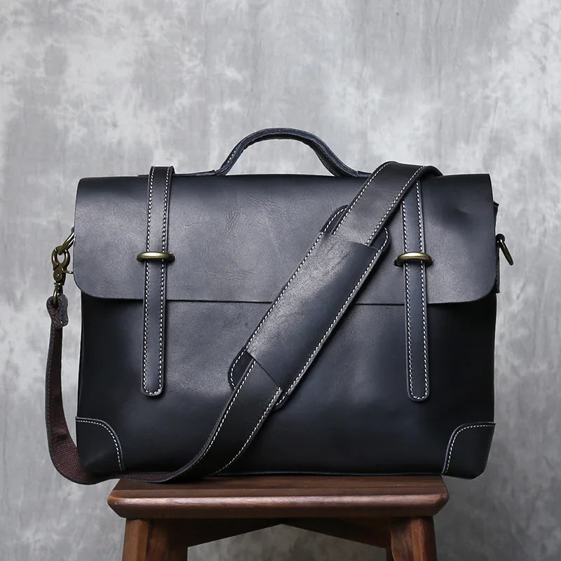 Retro Leather Commuter Handbag | Stylish & Versatile Bag for Men