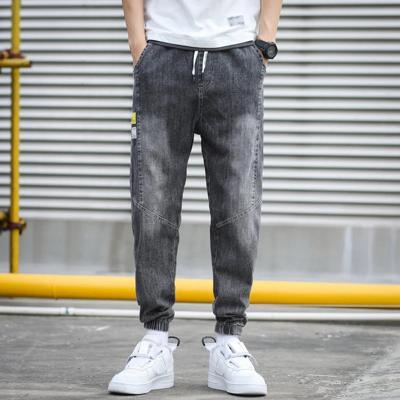 Men's Harem Denim Cargo Pants | Casual Streetwear Joggers