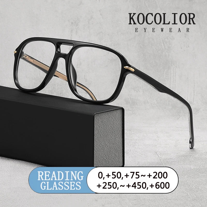 Retro Double Beam Pilot Optical Glasses | Anti Blue Light Eyewear