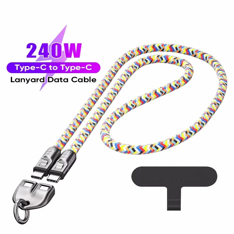 2 in 1 USB-C Phone Lanyard Charging Cable | Fast Charge & Data Transfer