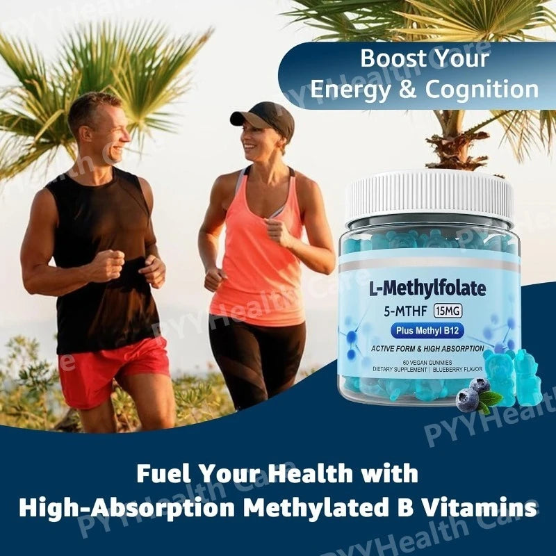 L-Methylfolate Gummies with B-Complex Vitamins for Daily Nutritional Support