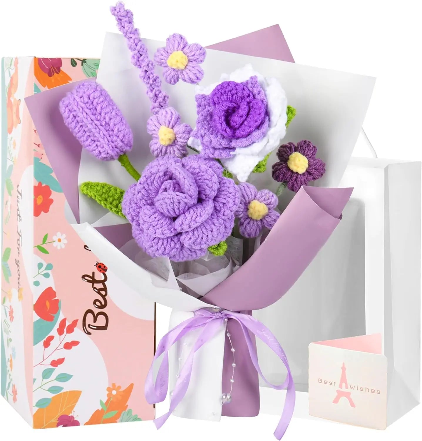 Handmade Purple Crochet Flower Bouquet | Perfect Gift for Her
