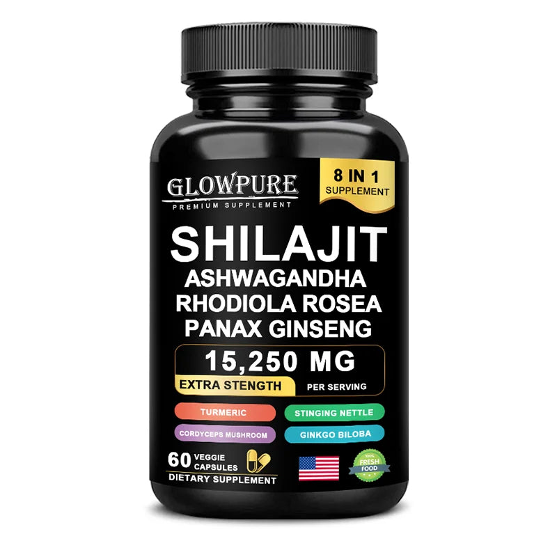 8-in-1 Shilajit Supplement with Ginseng & Ashwagandha