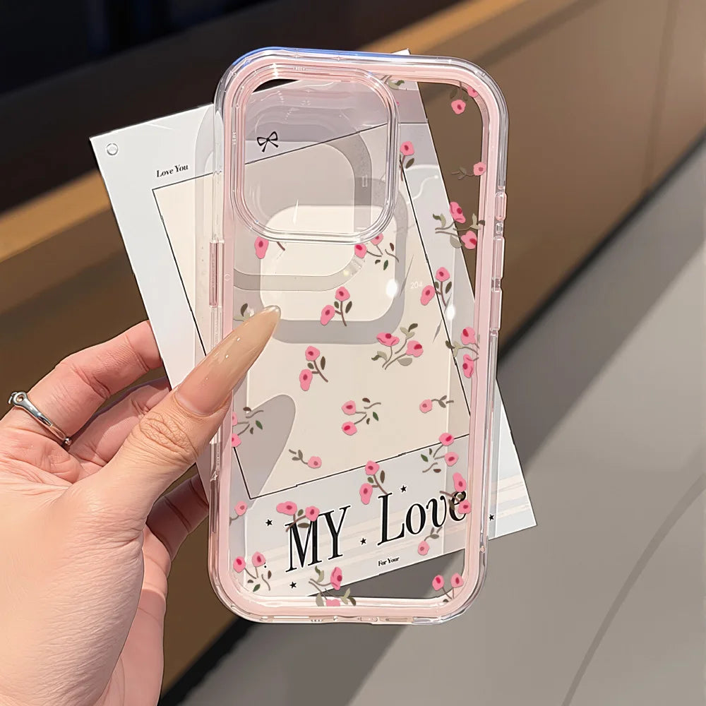 Funda de iPhone Corazón de Amor | Carcasa Transparente Antichoque 2 EN 1