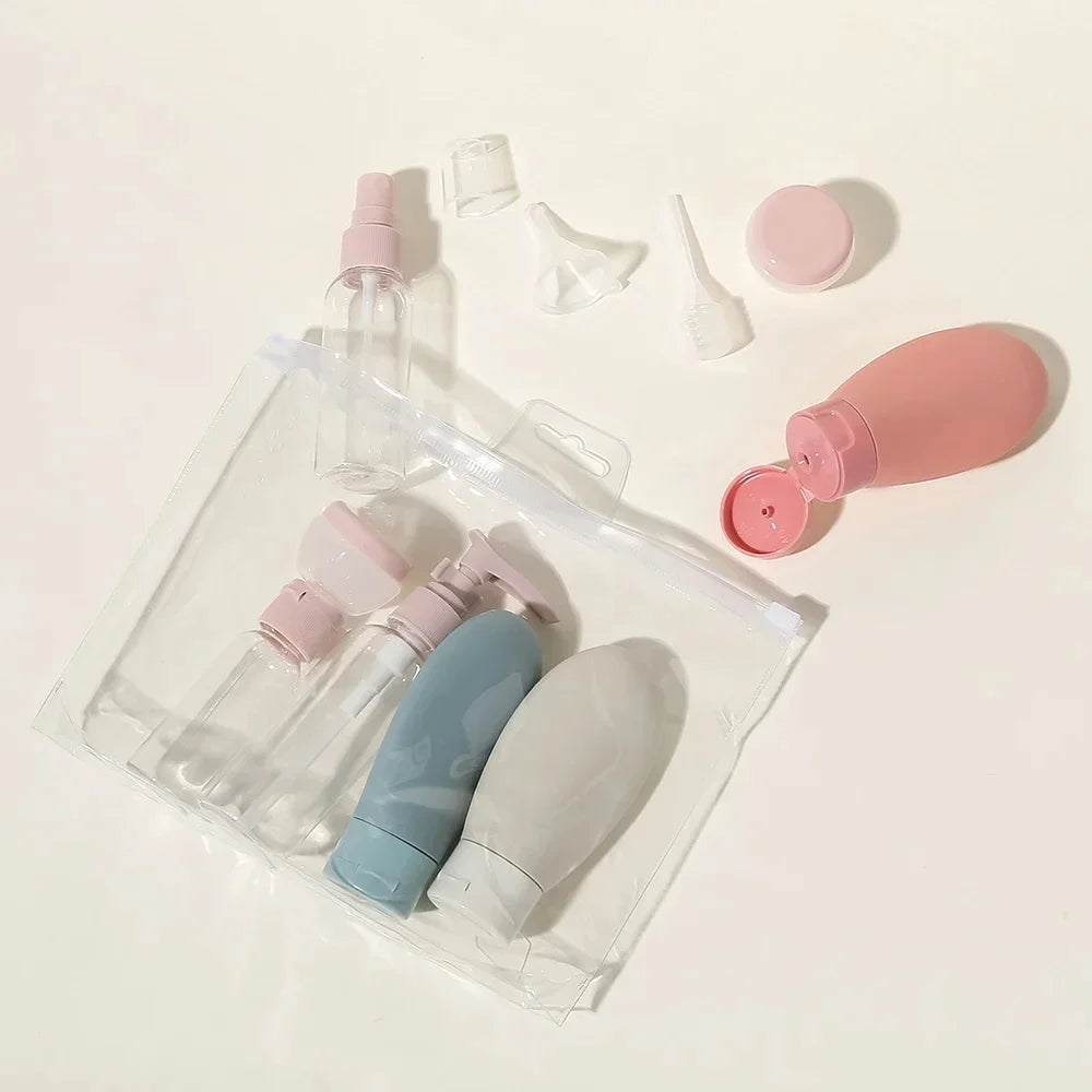 11-Pcs Travel Toiletries Containers Set | Refillable Mini Bottles
