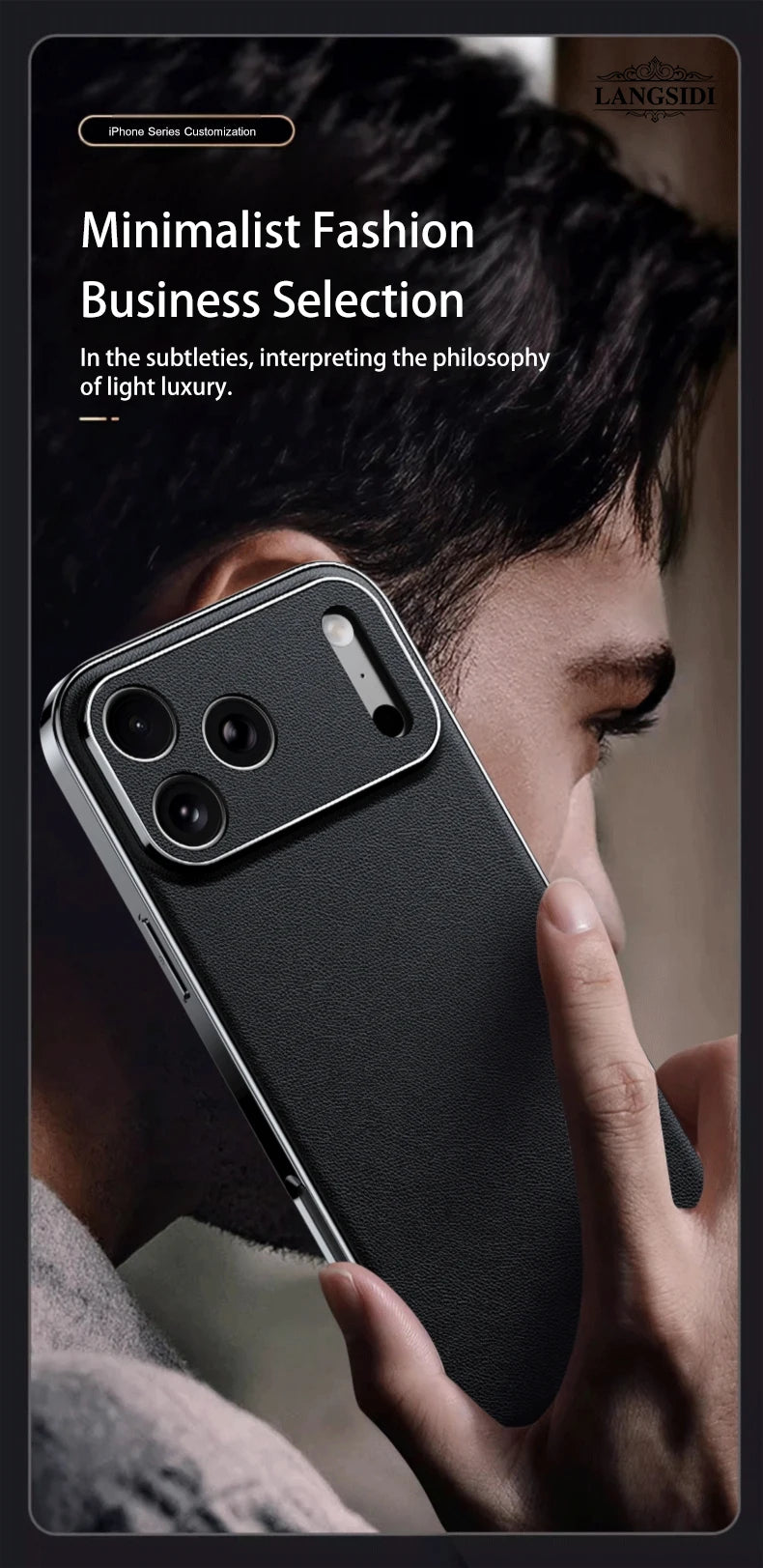 Funda de lujo de piel para iPhone | Protección total de la lente