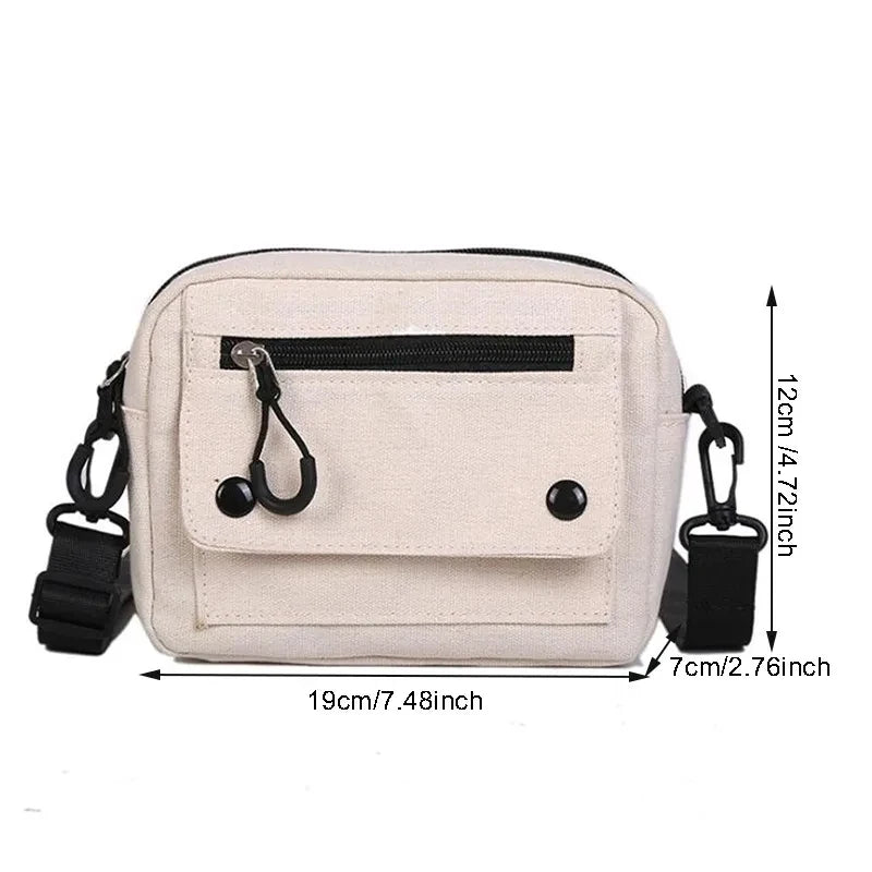 Korean Mini Canvas Crossbody Bag | Versatile Women's Handbag