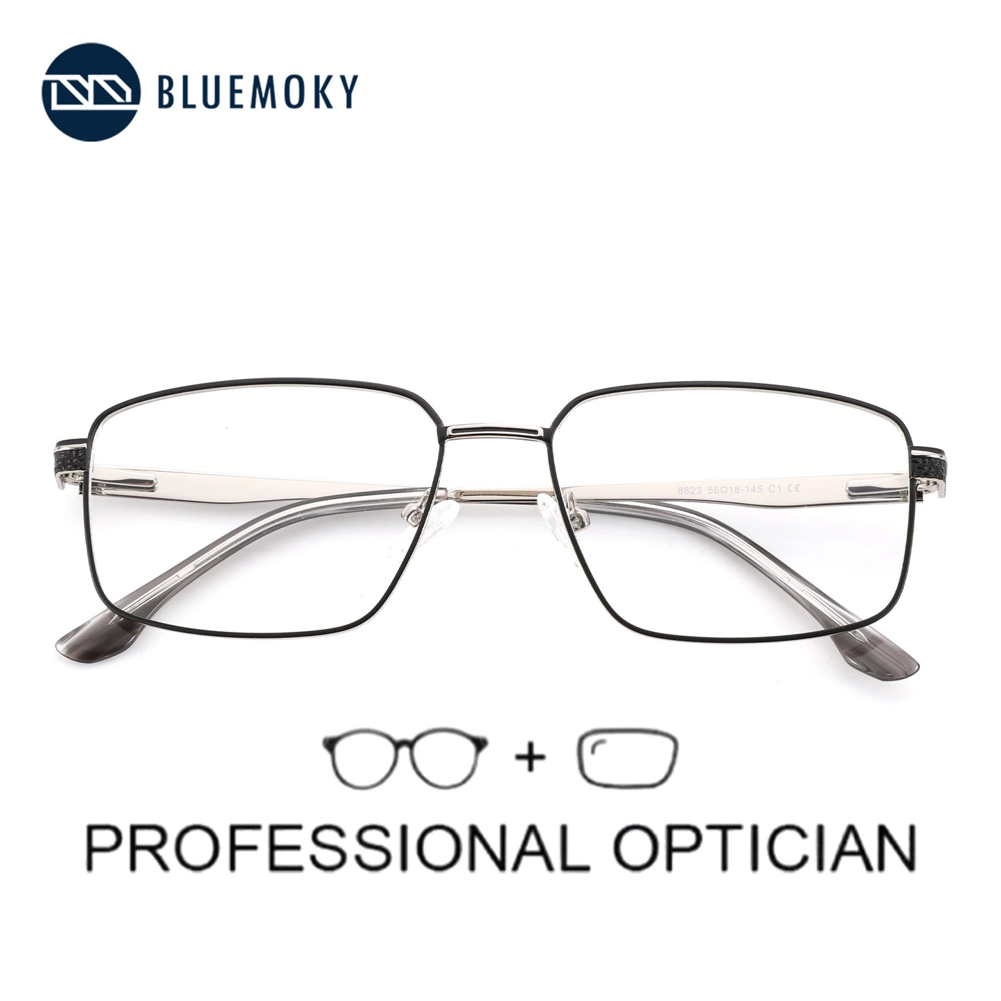 Stylish Alloy Prescription Eyeglasses for Men | Anti-Blue Light Safety