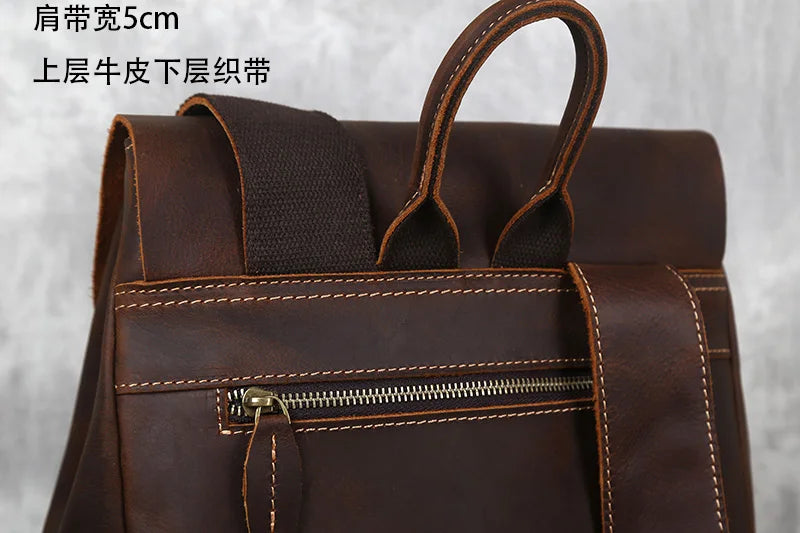 Retro Leather Men's Backpack | Spacious Travel & School Bag
