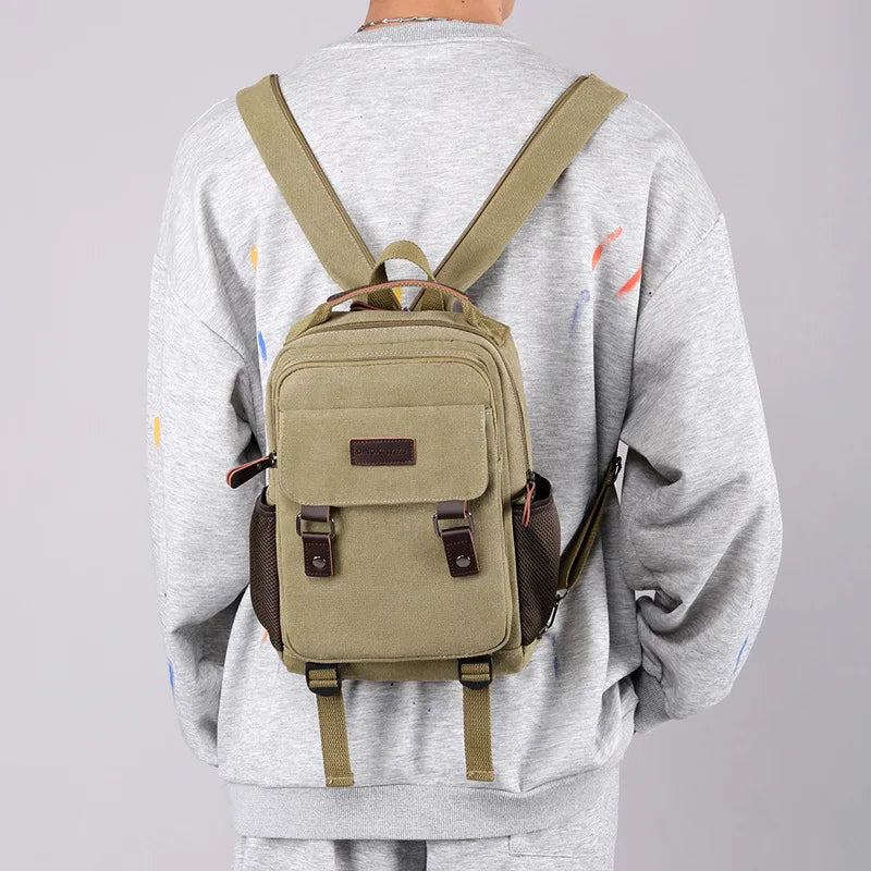 Small Men's Canvas Backpack | Versatile Casual Rucksack