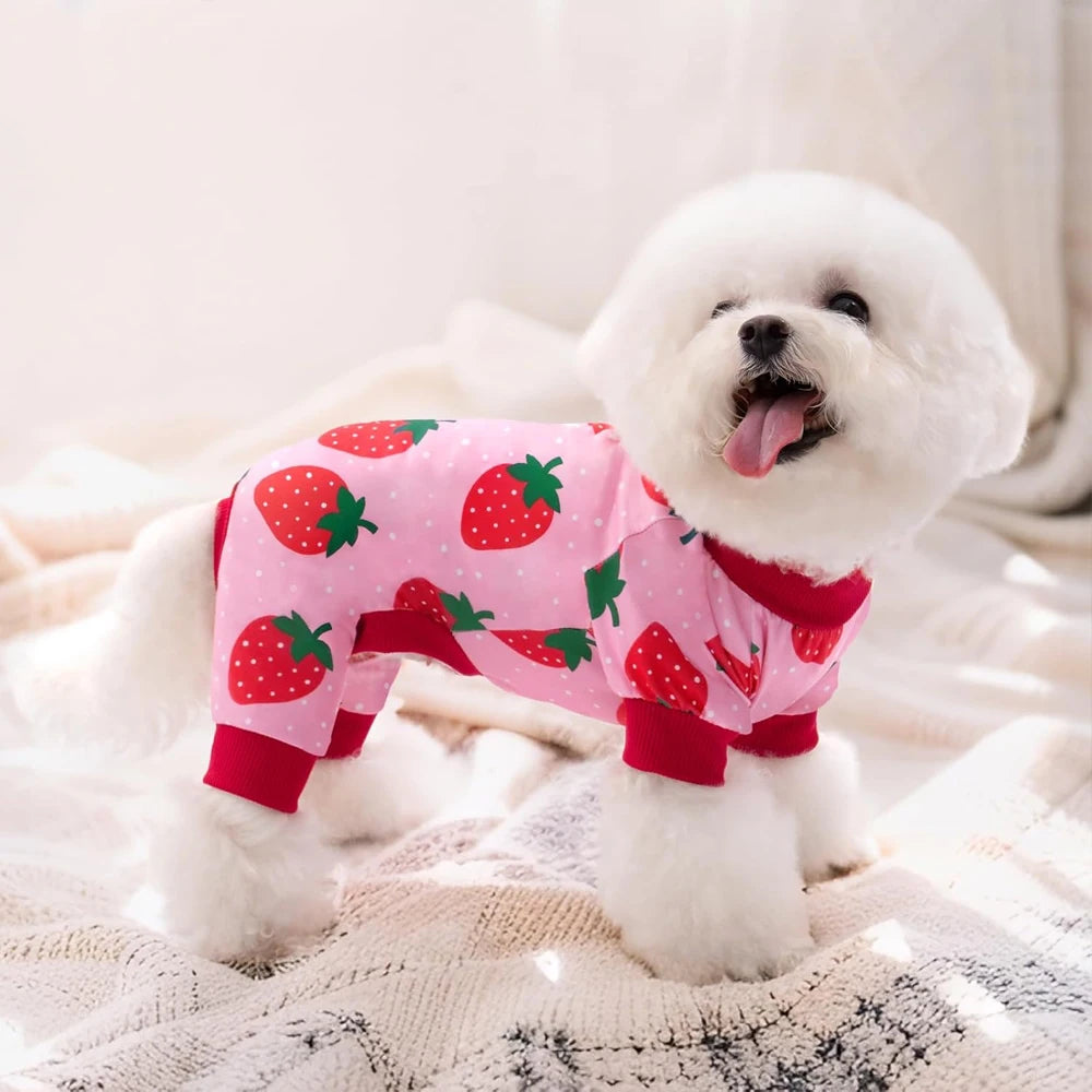 Comfy Dog Onesies Pajamas | Cute Cartoon Pet Jumpsuit for Small Breeds