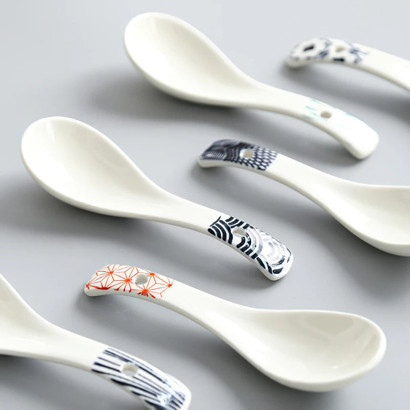 Ceramic Multi-Function Spoon | Japanese Style Tableware for Kitchen