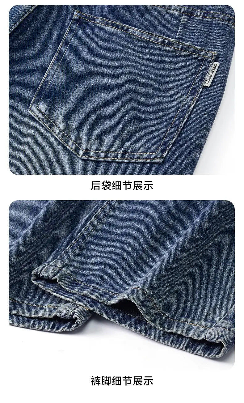 Men's Retro Straight Jeans | Casual Loose Wide Leg Denim Pants
