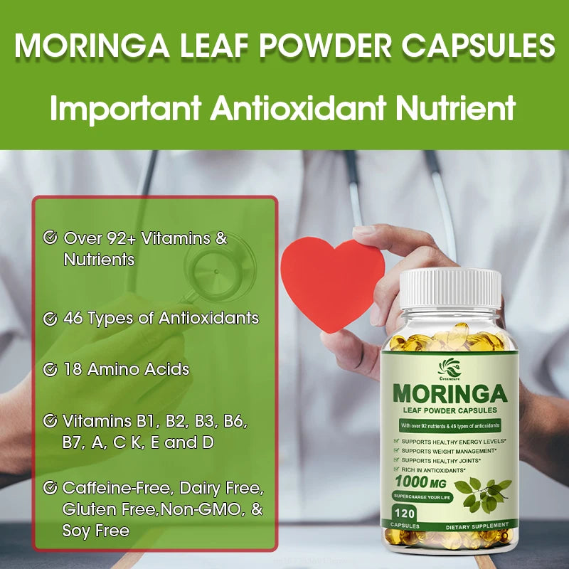 Organic Moringa Oil Capsules for Metabolism & Inflammation Relief