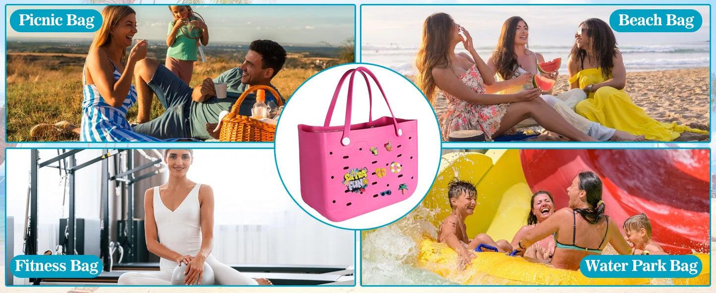 Fashionable Waterproof Beach Bag | Stylish EVA Solid Color Tote